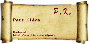 Patz Klára névjegykártya
