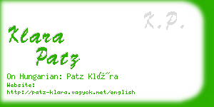 klara patz business card